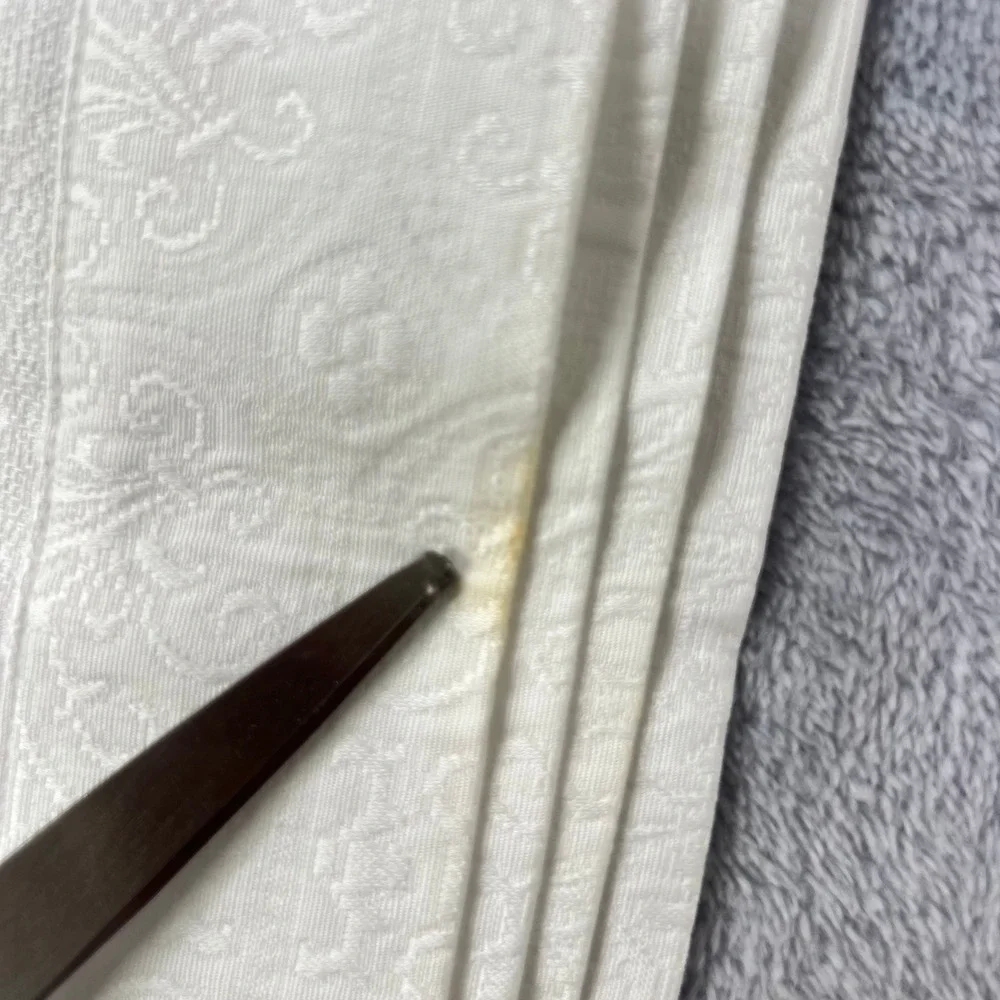 Vtg. Sferra Bros 100 Egyptian‎ Cotton White Damask Jacquard Placemats Set of 10
